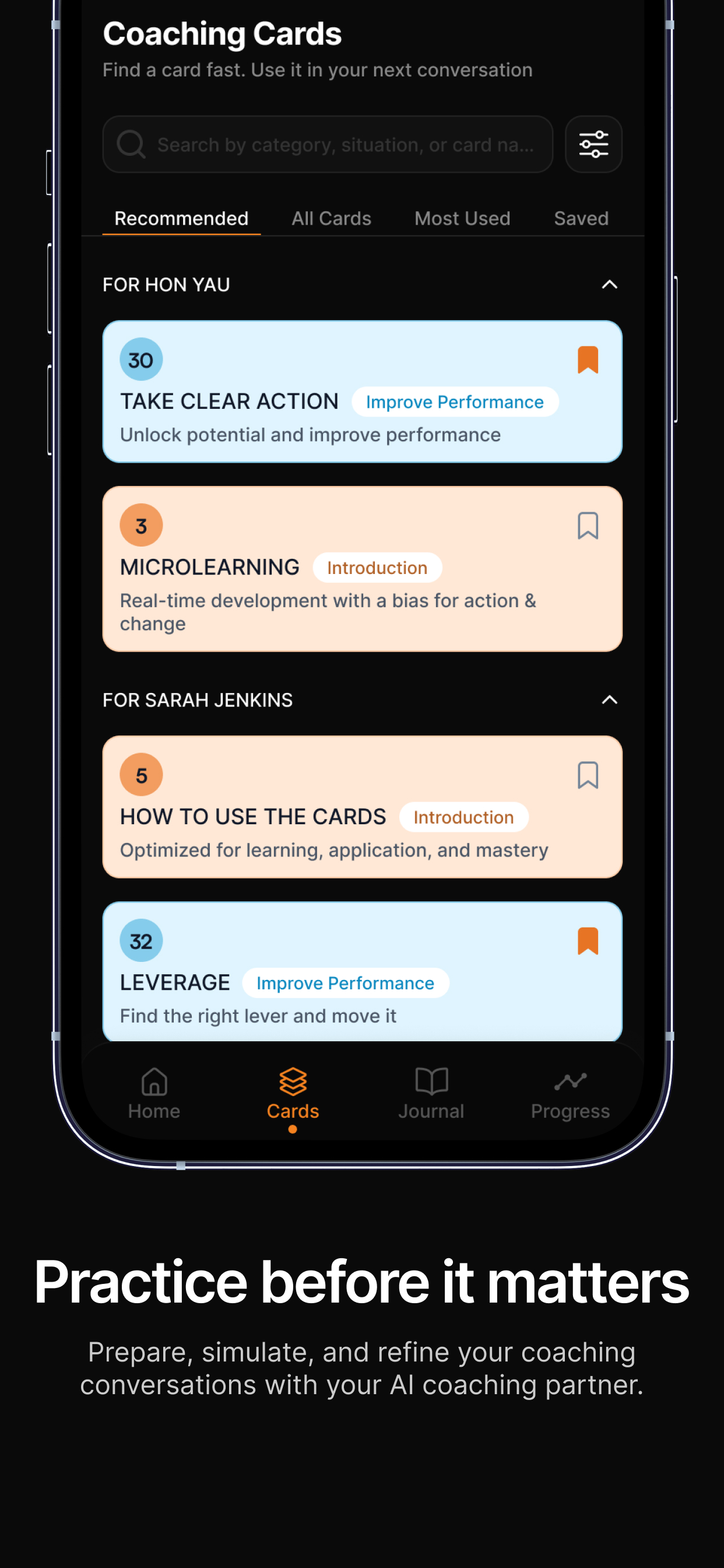 Super Coach: coaching cards